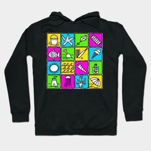 Summer time at the beach in neon colours Hoodie